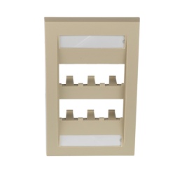PANDUIT CFPE6EIY Placa de Pared Vertical Ejecutiva Salida Para 6 Puertos Mini-Com Con Espacios Para Etiquetas Color Marfil
