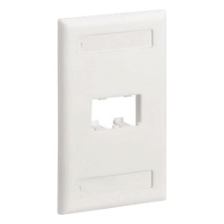 PANDUIT CFPL2WHY Placa de Pared Vertical Clasica Salida Para 2 Puertos Mini-Com Con Espacios Para Etiquetas Color Blanco