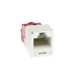 PANDUIT CJ5E88TIW Conector Jack RJ45 Estilo T Mini-Com Categoria 5e de 8 posiciones y 8 cables Color Blanco Mate