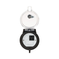 PANDUIT DAP3BC-S0 Dispositivo Circular de Puertos de Acceso a Datos Con Dos Espacios Para Modulos Mini-Com y Un Receptaculo NEMA 5-15R Proteccion IP66 de 3" de Diametro