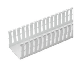 PANDUIT F3X4WH6 Canaleta Ranurada de PVC Sin Tapa Tipo F 82.6 mm de Ancho 104.1 mm de Alto y 1.8 m de Largo Color Blanco