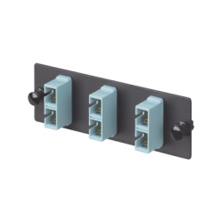 PANDUIT FAP3WAQDSCZ Placa Acopladora de Fibra Optica FAP Con 3 Conectores SC Duplex (6 Fibras) Para Fibra Multimodo OM3/OM4 Color Aqua