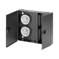 PANDUIT FWME2 Caja de Conexion de Fibra Optica Para Montaje en Pared Acepta 2 Placas FAP o FMP Hasta 48 Fibras Color Negro