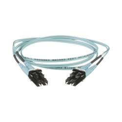 PANDUIT FX2ERLNLNSNM008 Jumper de Fibra Optica Multimodo 50/125 OM3 LC-LC Duplex OFNR (Riser) Color Aqua 8 Metros (26.25 Pies)