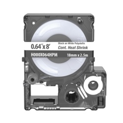 PANDUIT H000X064HPM Casete de Etiquetas de Poliolefina de Cinta Continua Tubo Termocontractil 16.3 mm (0.64 pulgadas) de Ancho y 2.4 metros (7.87 pies) de Largo Para Cables de 5.3 a 10.9 mm (8 - 2 AWG