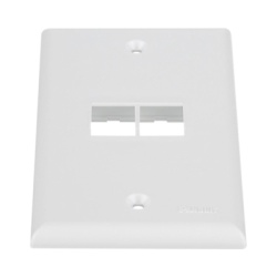 PANDUIT NK2FNWH Placa de Pared Vertical Salida Para 2 Puertos Keystone Color Blanco