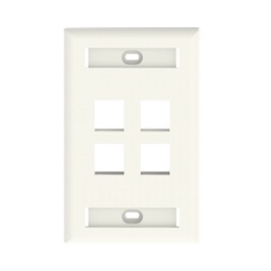 PANDUIT NK4FIWY Placa de Pared Vertical Salida Para 4 Puertos Keystone Con Espacios Para Etiquetas Color Blanco Mate