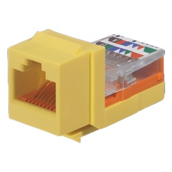 PANDUIT NK5E88MYLY Conector Jack Estilo Leadframe Tipo Keystone Categoria 5e de 8 Posiciones y 8 Cables Color Amarillo