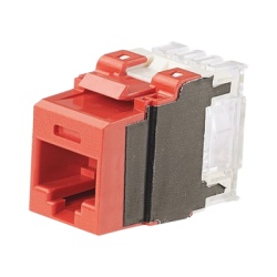 PANDUIT NK6X88MRD Conector Jack Estilo 110 (de Impacto) Tipo Keystone Categoria 6A de 8 Posiciones y 8 Cables Color Rojo