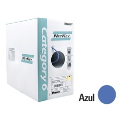 PANDUIT NUR6C04BU-C Bobina de Cable UTP 305 Metros (1000 Pies) de Cobre NetKey Azul Categoria 6 (24 AWG) 1000Mbps Riser (CMR) de 4 Pares