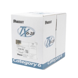 PANDUIT PUD6C2804BU-CE Bobina de Cable UTP 305 Metros (1000 Pies) de Cobre TX6-28Ã† Azul Categoria 6 Diametro Reducido (28 AWG) CM/LSZH de 4 Pares