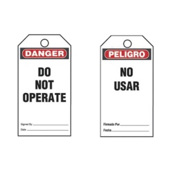 PANDUIT PVT-161-Q-S Paquete de 25 Etiquetas de Seguridad Con Texto "Peligro No Usar" de 76 x 146 mm Color Negro Sobre Blanco