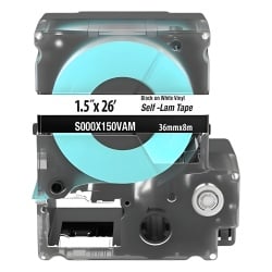 PANDUIT S000X150VAM Casete de Etiquetas Autolaminadas de Cinta Continua de 26 (1 Pulgada) mm de Ancho 7.9 Metros (25.92 Pies) de Largo Para Cables Cat. 5e/6 Color Blanco