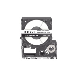 PANDUIT T038X000FJM-BK Casete de Etiquetas de Poliolefina de Cinta Continua Color Negro Sobre Blanco Uso Interior/Exterior 9 mm de Ancho x 7 Metros de Largo (22.97 Pies)