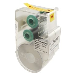 PANDUIT T075X000VPC-BK Casete de Etiquetas de Vinilo de Cinta Continua Color Negro Sobre Blanco Uso Interior/Exterior 19.05 mm de Ancho x 7.6 Metros (24.93 Pies) de Largo