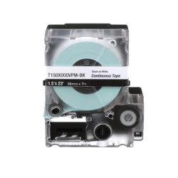 PANDUIT T150X000VPM-BK Casete de Etiquetas de Vinilo de Cinta Continua Color Negro Sobre Blanco Uso Interior/Exterior 36 mm (1.42 Pulgadas) de Ancho x 7.6 Metros (24.93 Pies) de Largo