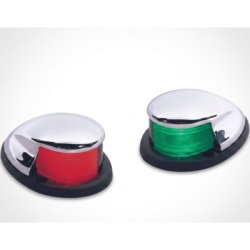 PERKO 0228-DP0-CHR Set de Luces Laterales de Montaje Horizontal con Carcasa Cromada para Embarcaciones a Motor de Menos de 20 Metros