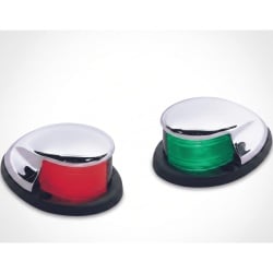 PERKO 0228-DP0-CHR Set de Luces Laterales de Montaje Horizontal con Carcasa Cromada para Embarcaciones a Motor de Menos de 20 Metros
