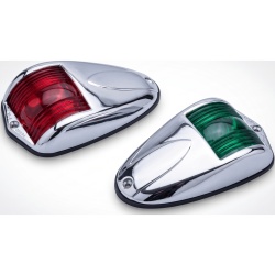 PERKO 1264-DP0-CHR Set de Luces Laterales de Montaje Horizontal con Carcasa de Acero para Embarcaciones a Motor de Menos de 12 Metros