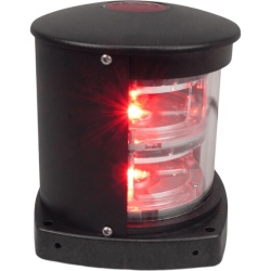 PERKO 1377R01BLK Luz Lateral LED Roja de Montaje Flexible / Unidad Simple / 12/24 VDC / 2.5 W / 0.2 A / Tornillo 1/4 in (6.35 mm) / Altura Total 6 in (15.24 cm) / Altura Lente 3-1/2 in (8.89 cm) / Arco de Visibilidad 112.5° / Certificación USCG 2 nm (2