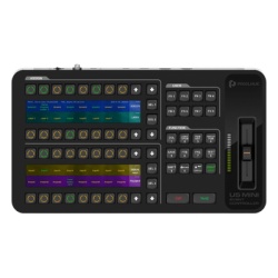 PIXELHUE U5MINI Controlador de Eventos Compacto U5 / Pantalla Tactil Principal 21.5" / Pantalla Inteligente 8" / 87 Botones LCD Programables / 4 Encoders y 8 Faders / Control MIDI y KVM / Diseno Plega