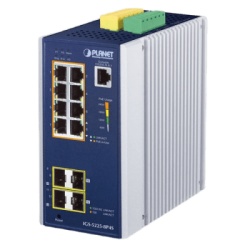 PLANET IGS-5225-8P4S Switch Industrial Administrable Capa2 8 Puertos Gigabit con PoE+ 802.3at 2 Puertos SFP de 100/1G y 2 Puertos SFP de 100/1G/2.5G