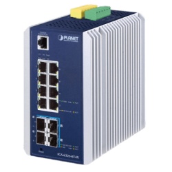 PLANET IGS-6325-8T4X Switch Industrial Capa 3 / 8 Puertos Gigabit / 4 Puertos SFP+ 10G / -40 a 75°C / 136 Gbps / IP30