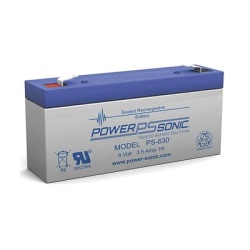 POWER SONIC PS-630 Bateria 6V 3.50AH Para Respaldo Tecnologias AGM/VRLA 5 Anos Vida Util Terminales F1 Reconocida UL