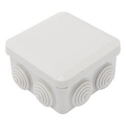 PRECISION PST-0808-ER Caja Estanca Derivacion Conexion de Plastico (89 X 89 X 50 mm) con 7 Glandulas de Goma. Para Instalaciones Comerciales Residenciales e Industriales. Cerrado a Presion.