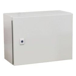 PRECISION PST-4030-30A Gabinete de Acero IP66 Uso en Intemperie (400 x 300 x 300 mm) con Placa Trasera Interior Metalica y Compuerta Inferior Atornillable (Incluye Chapa y Llave T). Ideal para Centros