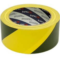 PRECISION PST-C05-011 Cinta Adhesiva de Señalización de PVC / Advertencia / Color Negro y Amarillo / Ancho 76 mm / 33 m de Largo