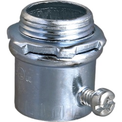 PRECISION PST-ES-503S Conector 1" ( 25.4 mm) para Tubo Pared Delgada (EMT) / Con tornillo tipo americano / Galvanizado / Etiqueta Verde.