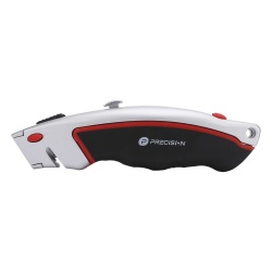 PRECISION PST-H050-01 Navaja Uso Rudo con Cortador de Cable Cuerpo Metalico Mango Ergonomico (Con 5 Hojas de Repuesto).