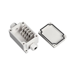 PRECISION PST-TJ-4P Caja de Conexion Exterior con Conexion Lateral para 4 Lineas (doble tornillo). Incluye Glandulas.
