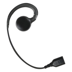PRYME SNP-GH Auricular giratorio con gancho en forma de "G" con cable de fibra trenzada y conector SNAP. Requiere microfono de solapa de 1 o 2 hilos de la Serie SNAP.