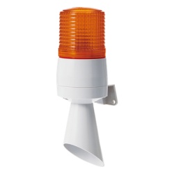 QLIGHT S60ADL-110-A Luz de Senal con Buzzer Incorporado a 95 dB LED Fijo e Intermitente color Ambar a 110 VCA