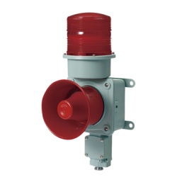 QLIGHT SDL-WS-24-R Combinacion de baliza LED color roja con sirena electronica para aplicaciones de la industria pesada max.120 dB a 24 VCD