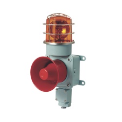 QLIGHT SMD-WS-24-A Combinacion de luz de advertencia giratoria color Ambar con bocina electrica para aplicaciones de la industria a 24 VCD max. 120 dB (No Incluye guarda)
