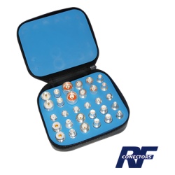 RF INDUSTRIES LTD RFA-4024 Kit Universal de Adaptadores UNIDAPT de 30 piezas con bano de Plata en estuche esponja y ziper.a??