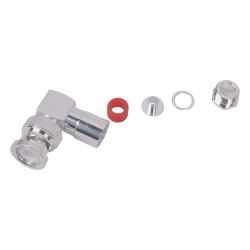 RF INDUSTRIES LTD RFB-1110-C-04 Conector BNC Macho en Angulo Recto de Rosca para LP-195 LP-142 LMR-195 RG-58/U RG-142/U Plata/Oro/Teflon.
