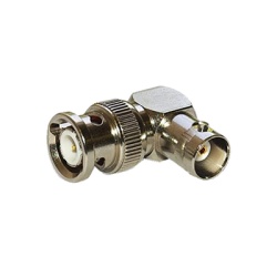 RF INDUSTRIES LTD RFB-1132 Adaptador en Angulo Recto de Conector BNC Macho a BNC Hembra 50 Ohm (Monitor) Niquel/ Plata/ Teflon.