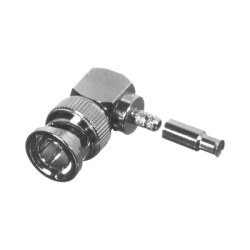 RF INDUSTRIES LTD RFB-1710-S Conector BNC Macho en Angulo Recto para 75 Ohm Anillo Plegable para Cable RG-179/U Grupo S Niquel/ Oro/ Delrin.