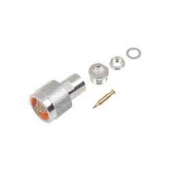 RF INDUSTRIES LTD RFN-1004-1SX Conector N Macho de Rosca para Cables RG-8/X LMR-240 BELDEN 9258 Plata / Oro / Teflon.