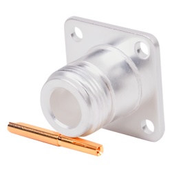 RF INDUSTRIES LTD RFN-1021-1 Conector N Hembra montaje con 4 perforaciones a 18 mm