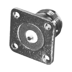 RF INDUSTRIES LTD RFN-1021-14 Conector N Hembra de Montaje en Panel Frontal de 4 Perforaciones a 18 mm. con Contacto Ranurado Niquel/ Oro/ Teflon.