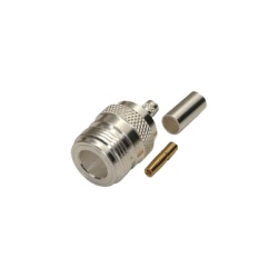 RF INDUSTRIES LTD RFN-1029-SX Conector N Hembra de Anillo Plegable para Cables LMR-240 RG-8/X 9258 Niquel/Oro/Teflon.