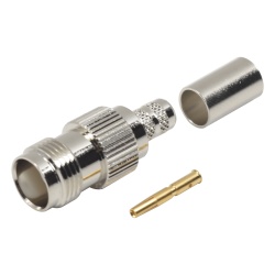RF INDUSTRIES LTD RFT-1217-X Conector TNC Hembra de Anillo Plegable para Cables RG-8/X LMR-240 Grupo X Niquel/ Oro/ Delrin.
