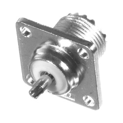 RF INDUSTRIES LTD RFU-521-WBT Conector UHF Hembra (SO-239) para Chasis 18 mm Terminal Soldable Bronce Blanco/ Oro/ Teflon.