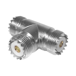 RF INDUSTRIES LTD RFU-534 Adaptador en forma T de Conector UHF Hembra (SO-239) a Doble Conector UHF Hembra Niquel/ Plata/ Delrin.