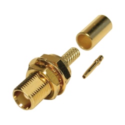 RF INDUSTRIES LTD RMX-8252-1B Conector MCX Hembra para Panel Trasero D-Plano de Anillo Plegable para RG-316/U Grupo B Oro/ Oro/ Teflon.